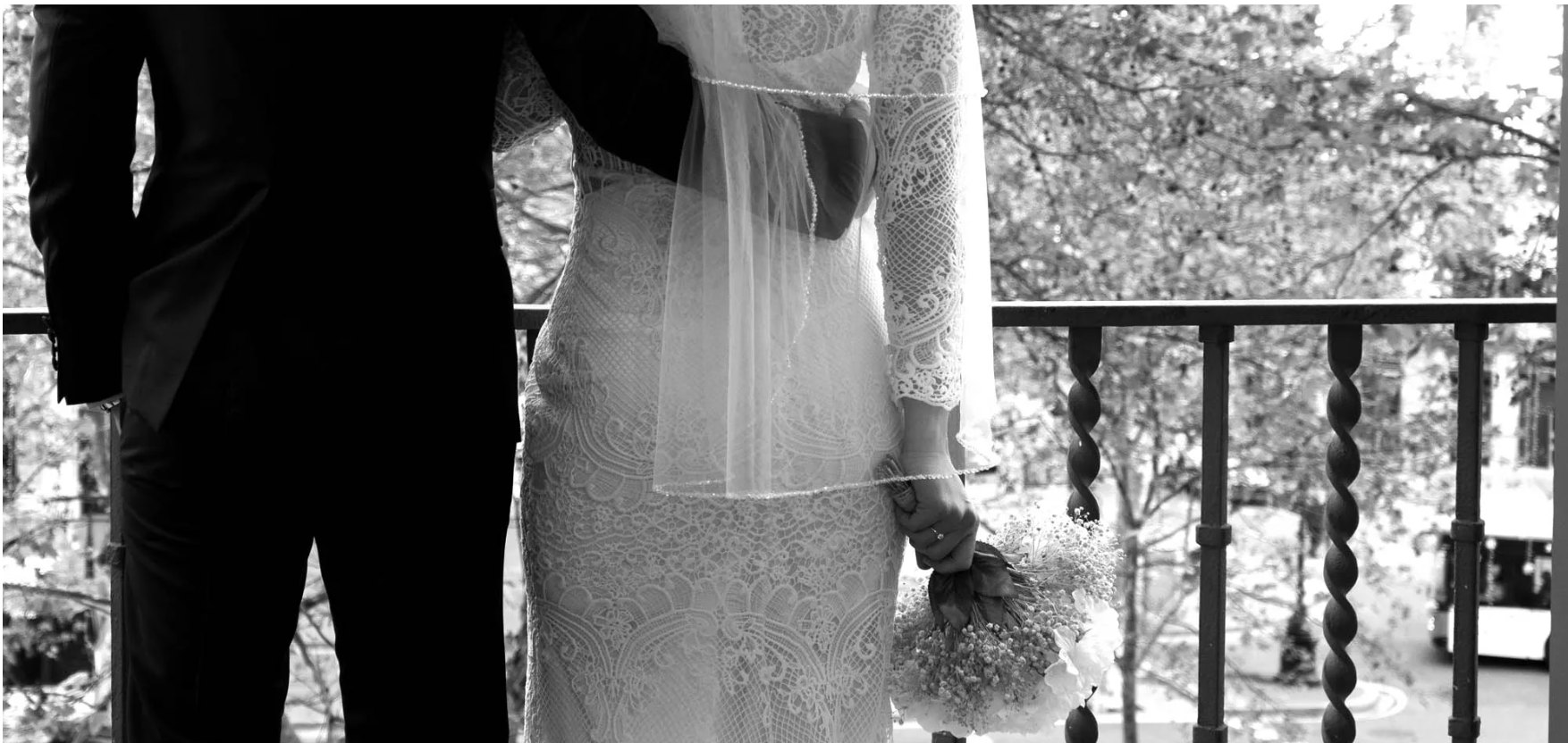 Black and white wedding emotion